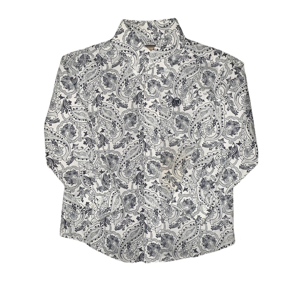 Wrangler Button Up Shirt Kids XXS Paisley Western Long Sleeve Toddler  2T/3T NEW